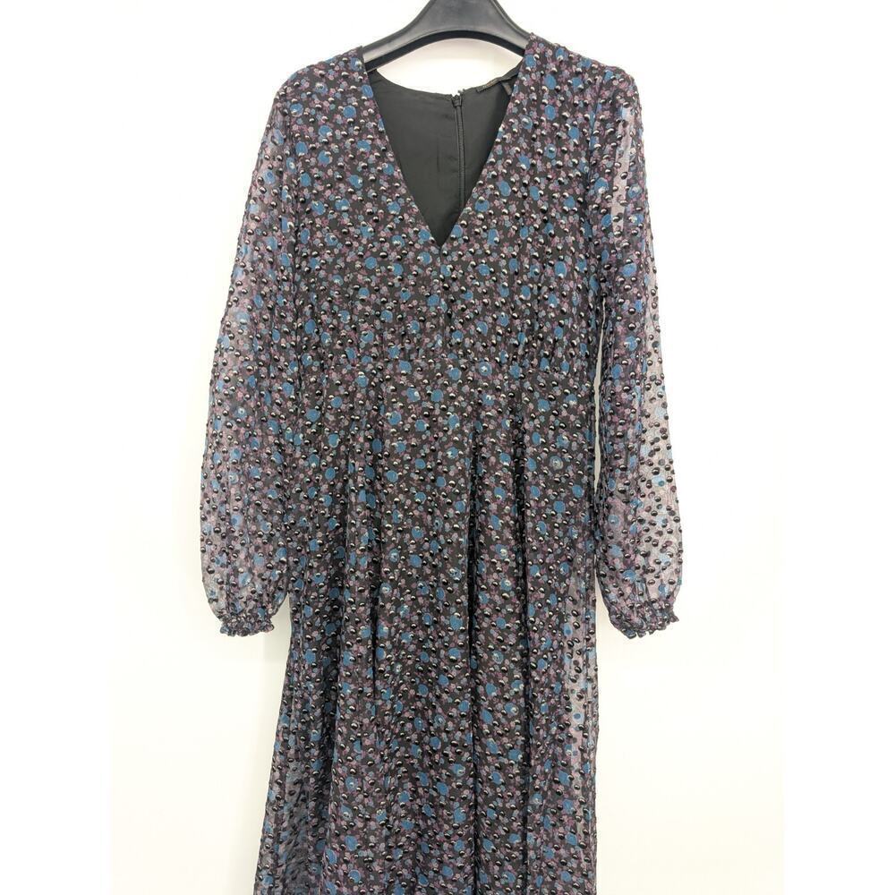 Maje Women’s Ravena Floral Burnout Ruffle Maxi Dress Size 1 Small 2D451 - Picture 3 of 10